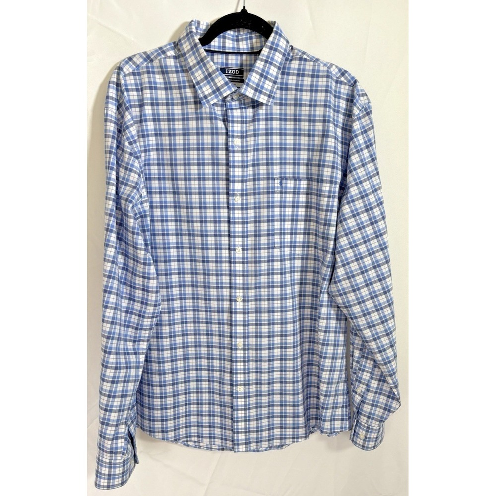 Izod Shirt Size 17-171/2 36-37 Button Up Check